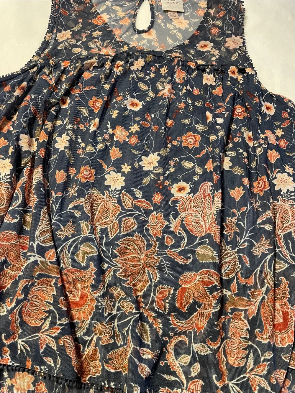 Knox Rose Navy Floral Top - Picture 1 of 10